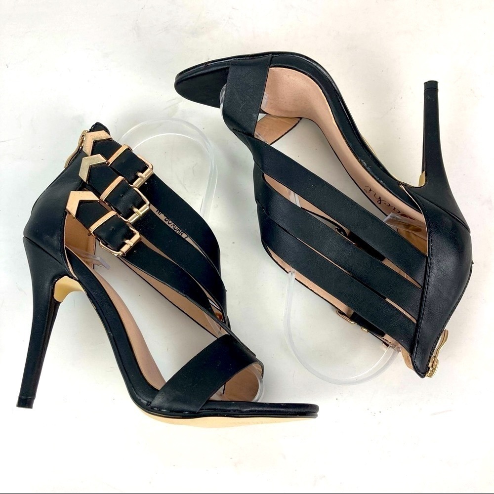 MACHI Black Strappy Boadan Heels/ Sandals   Size 7 - Picture 14 of 14
